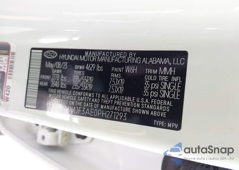 2023 Hyundai Tucson Sel z USA, uszkodzony, nr VIN 5NMJF3AE0PH271293